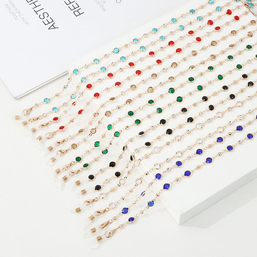 Sunglass Retainer Cord - Brillenketting voor vrouwen Acryl Kleurrijke Kristallen