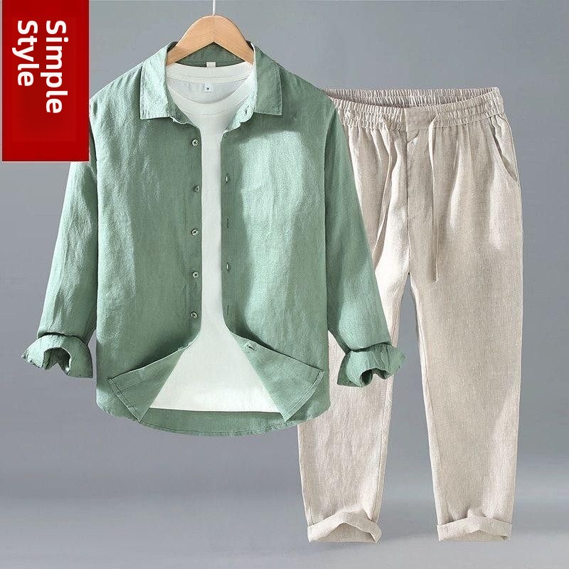 Linen Shirt Breathable - Losse linnen heren casual korte mouwen