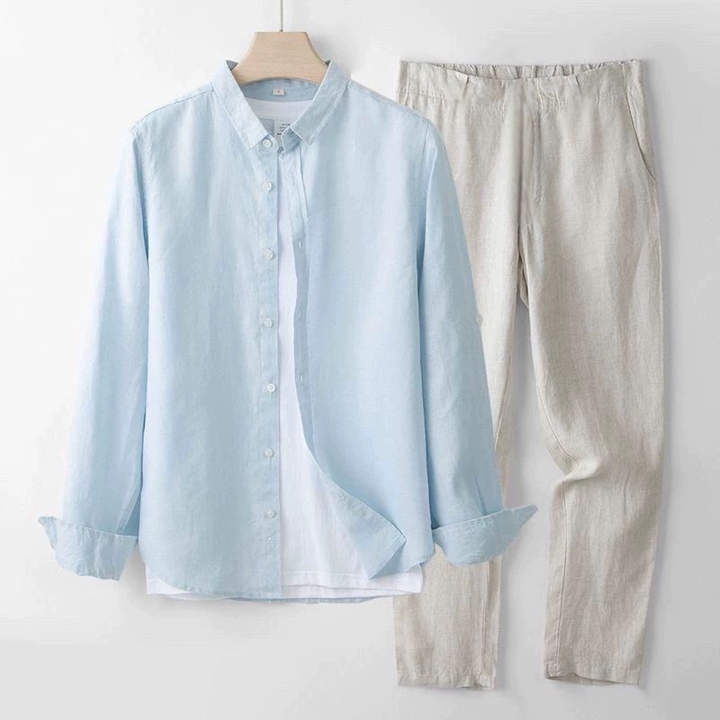 Lente nieuwe heren katoenen li - Linen Shirt Breathable recensie en prijs
