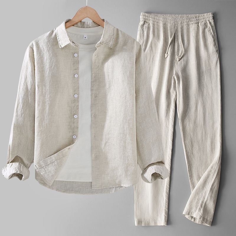 Lente nieuwe heren katoenen li - Linen Shirt Breathable recensie en prijs