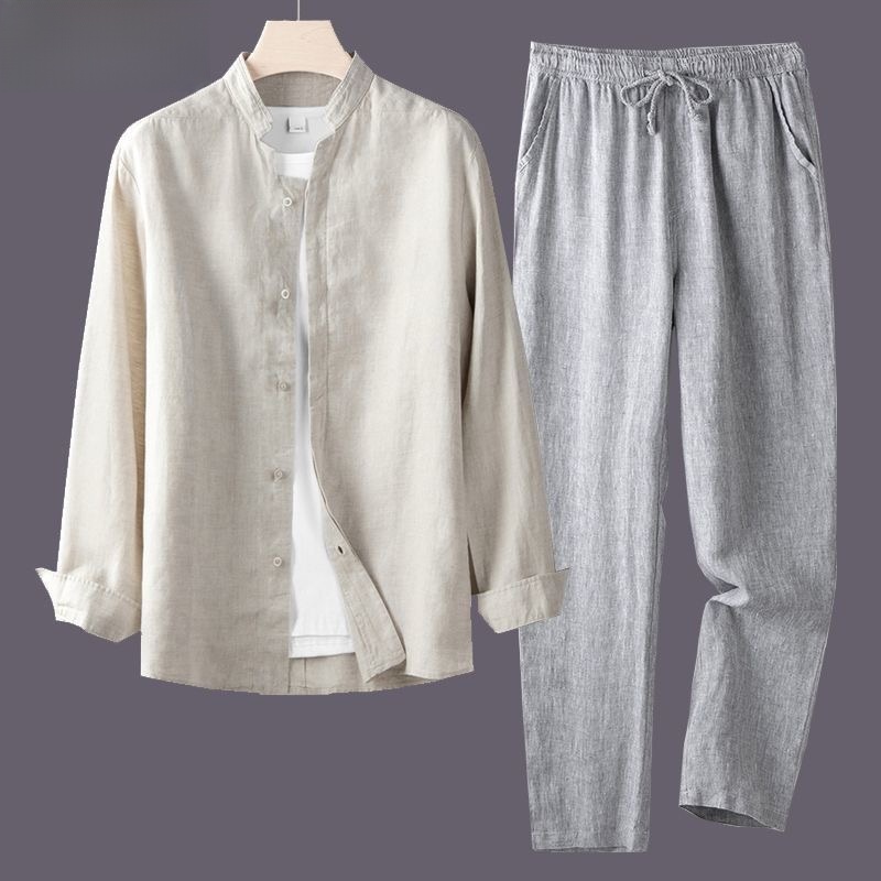 Witte lange mouwen overhemd en - Linen Shirt Breathable recensie en prijs
