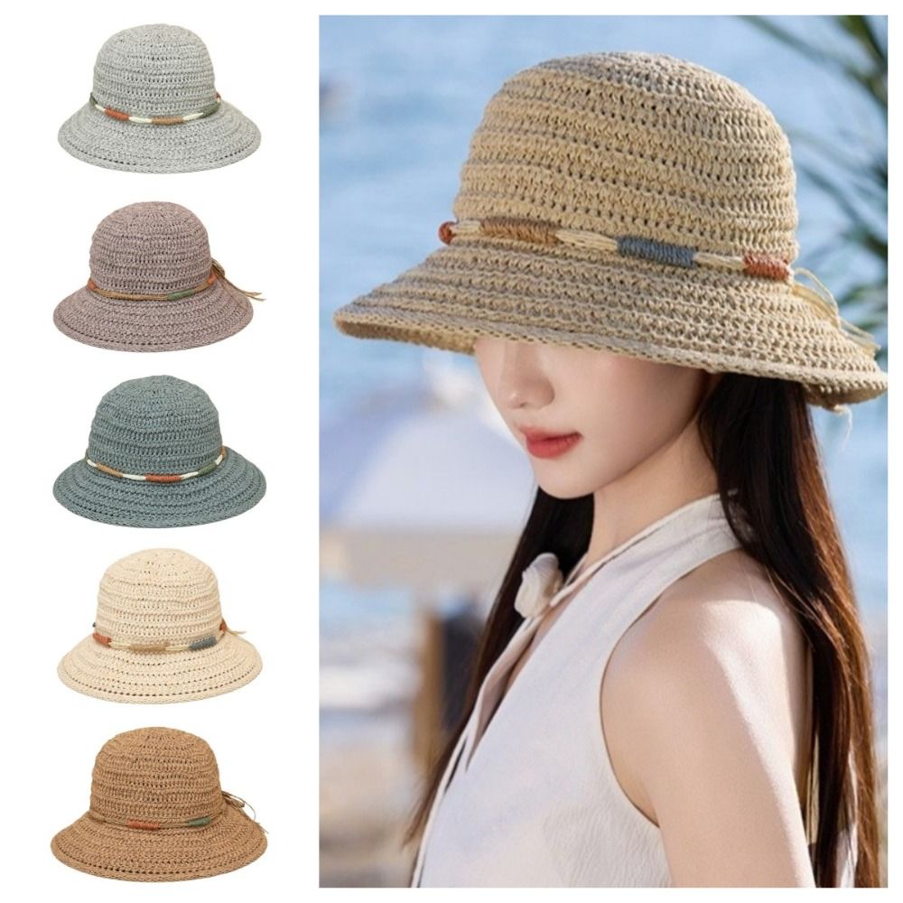 Zoete grote strohoed met brede - Bucket Hat Straw recensie en prijs