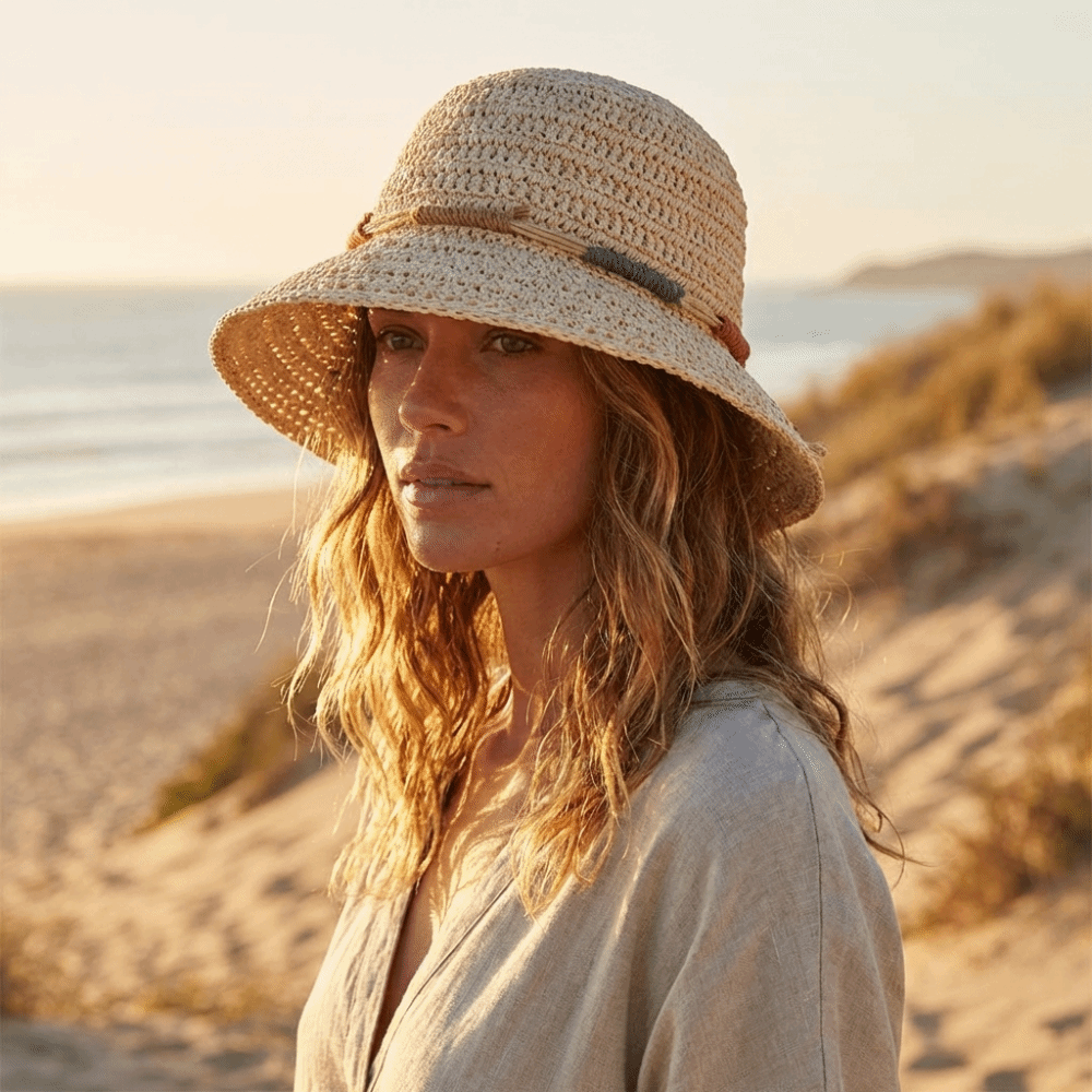 Zoete grote strohoed met brede - Bucket Hat Straw recensie en prijs