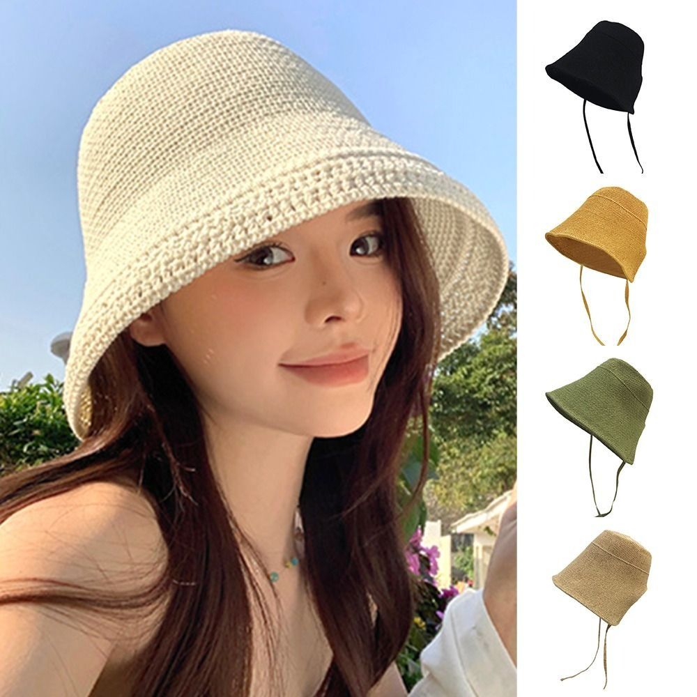 Grote brede rand linnen stroho - Bucket Hat Straw recensie en prijs