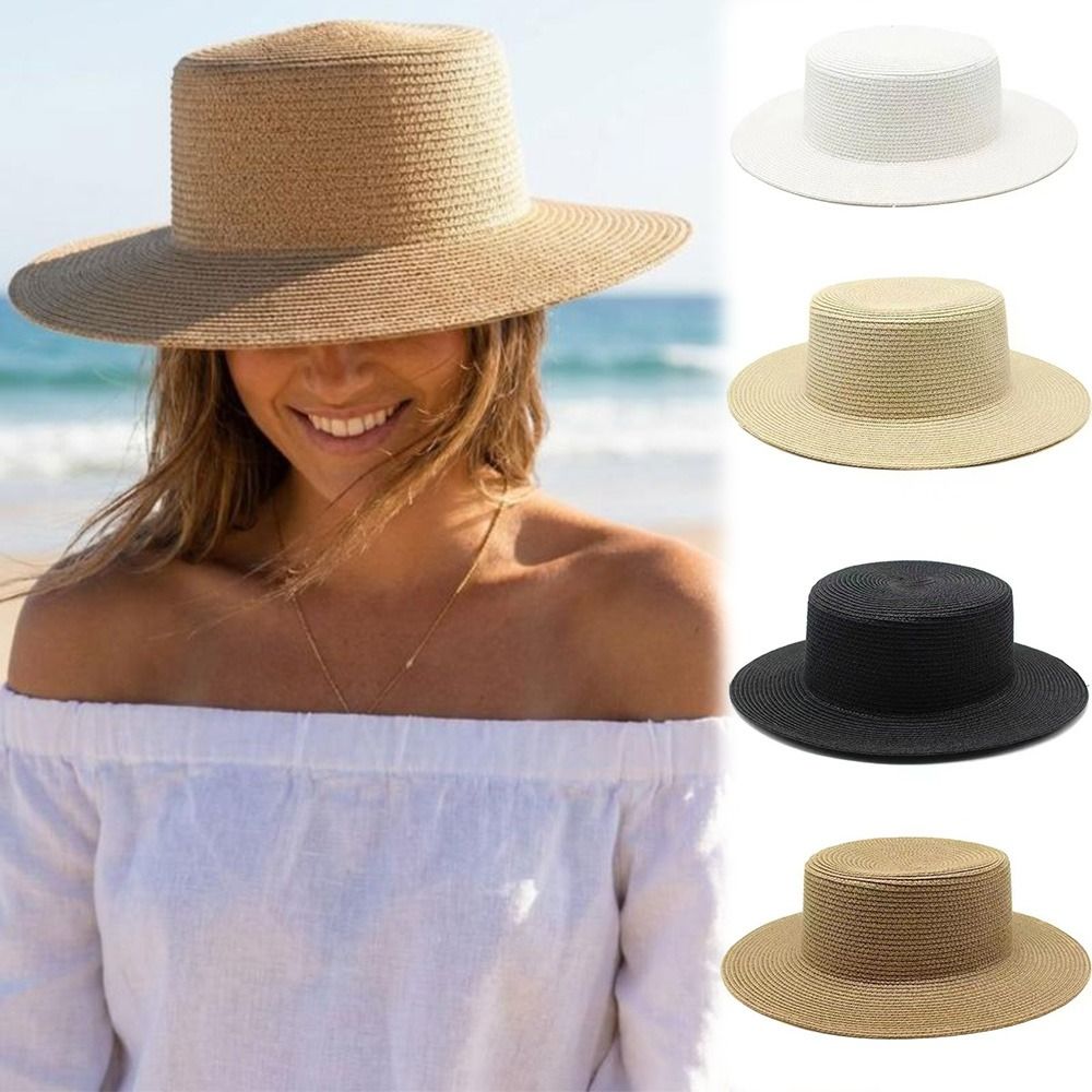 Modieuze strohoed met brede ra - Bucket Hat Straw recensie en prijs