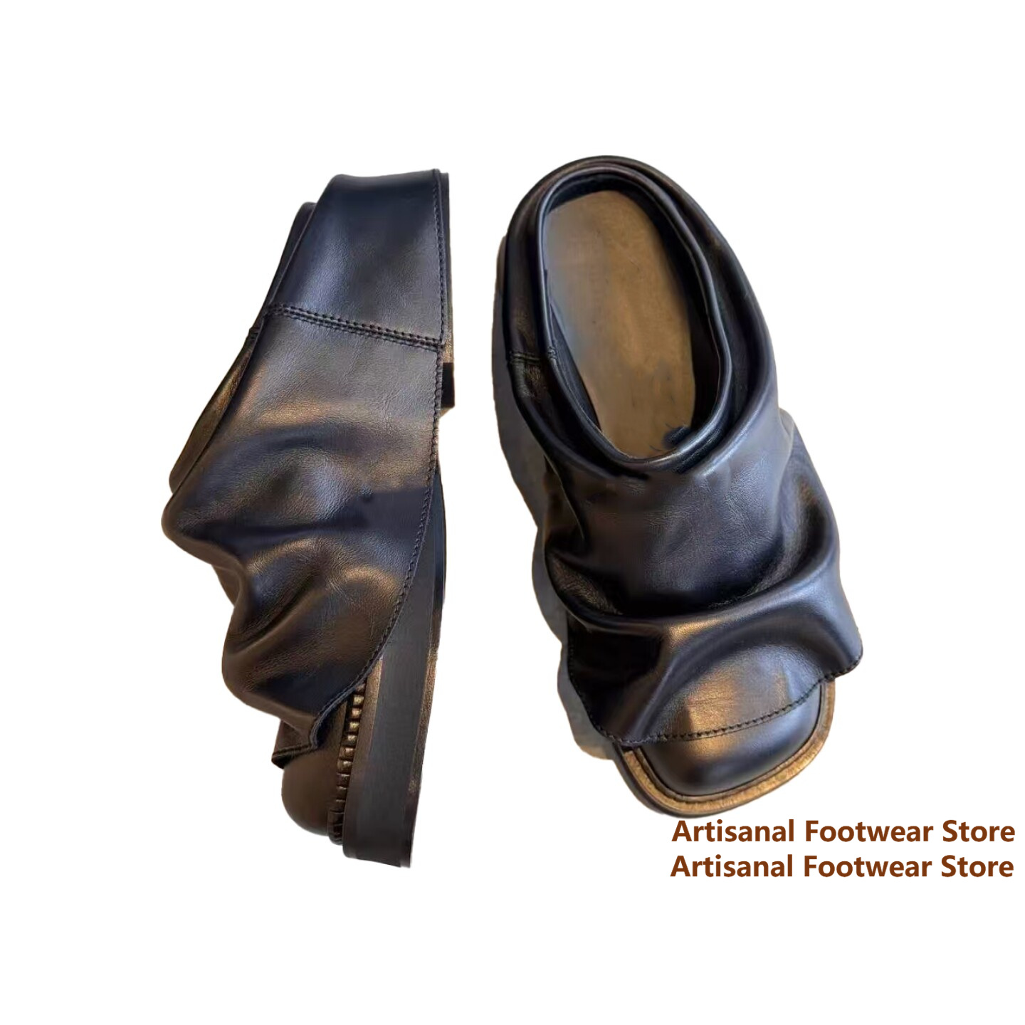Gerimpelde zachte leren instap - Flip Flop Leather Men recensie en prijs