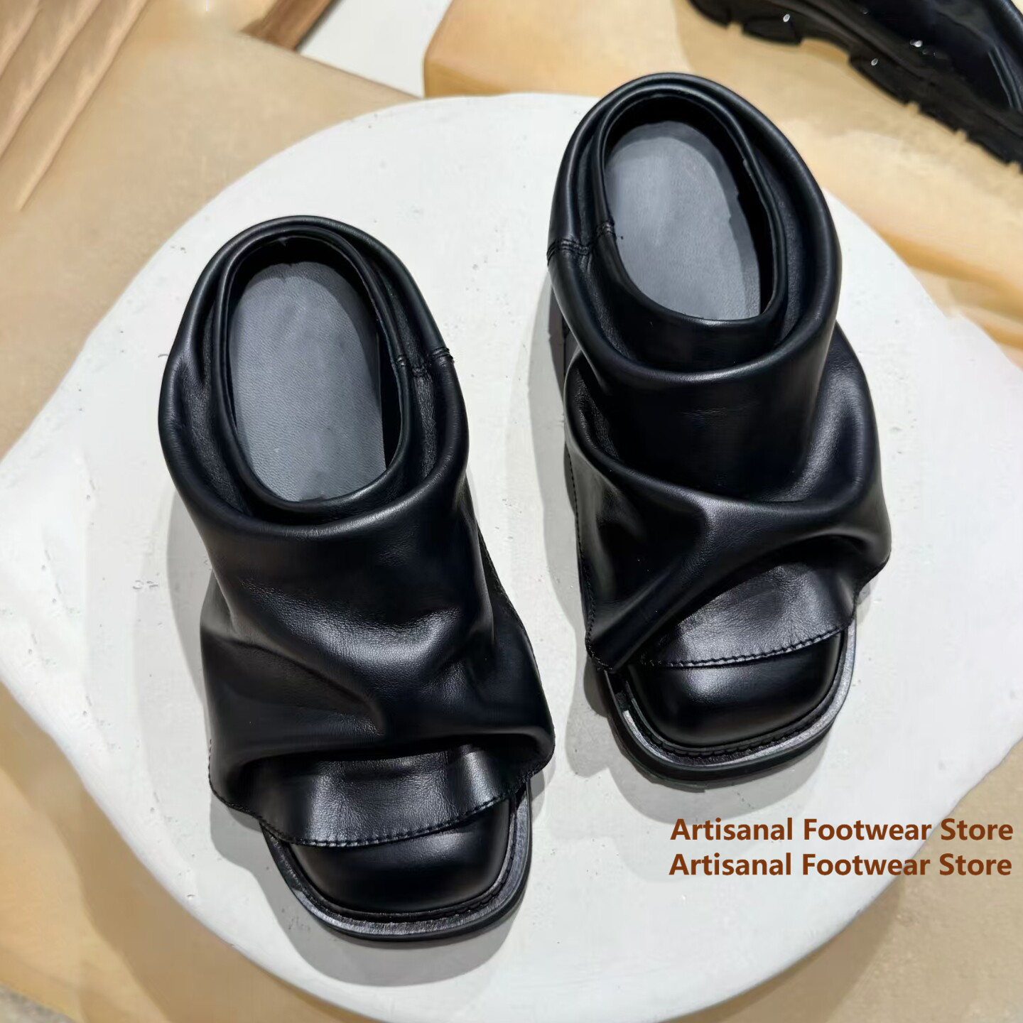 Gerimpelde zachte leren instap - Flip Flop Leather Men recensie en prijs