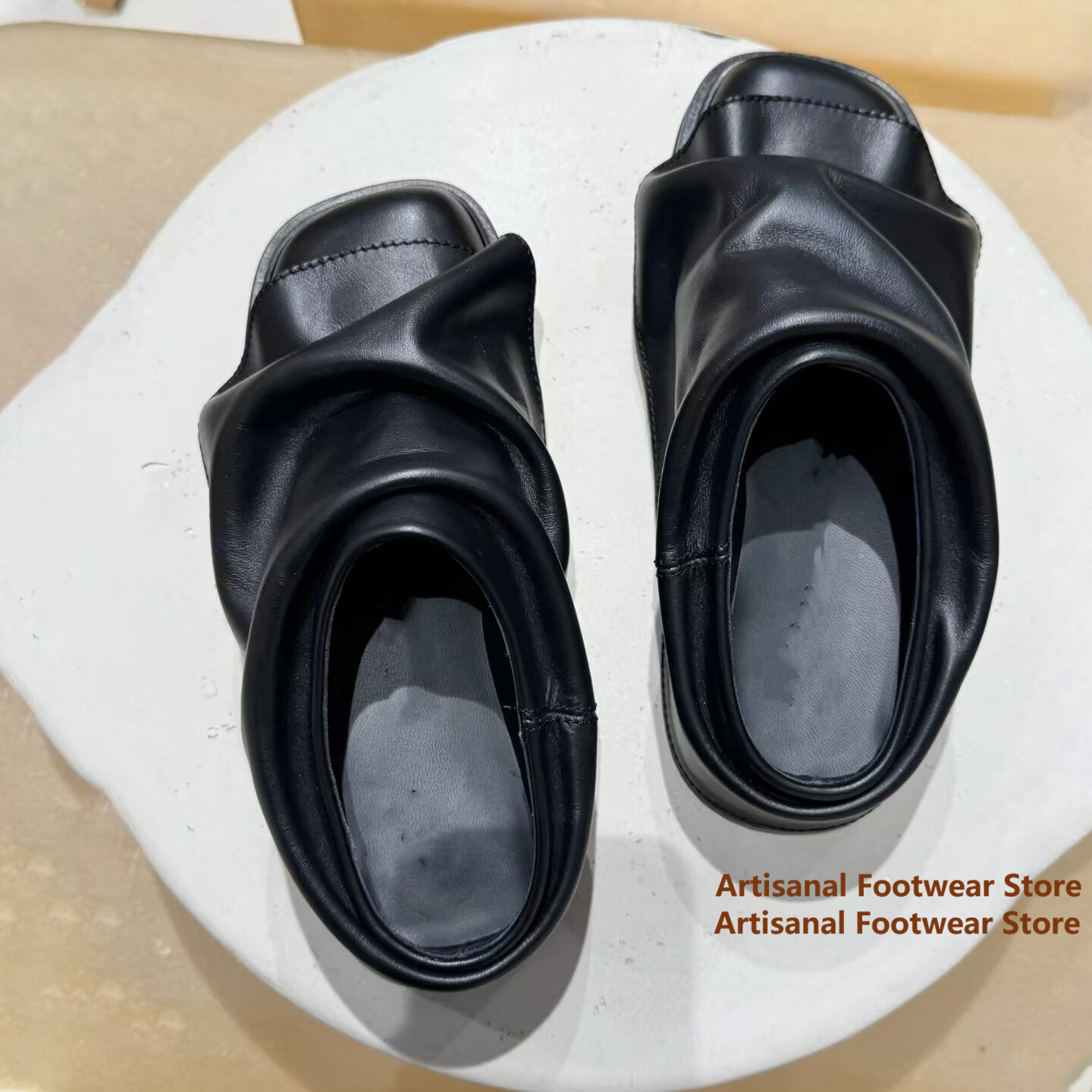 Gerimpelde zachte leren instap - Flip Flop Leather Men recensie en prijs