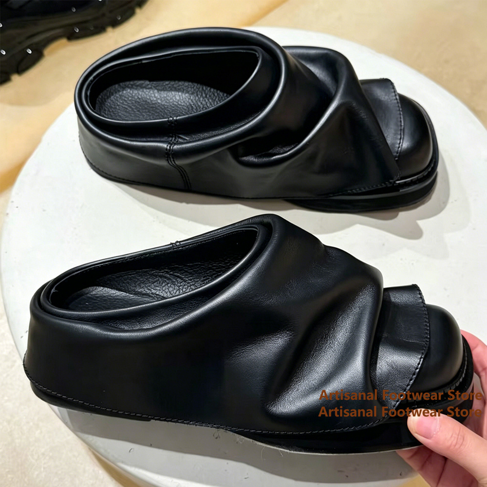 Gerimpelde zachte leren instap - Flip Flop Leather Men recensie en prijs